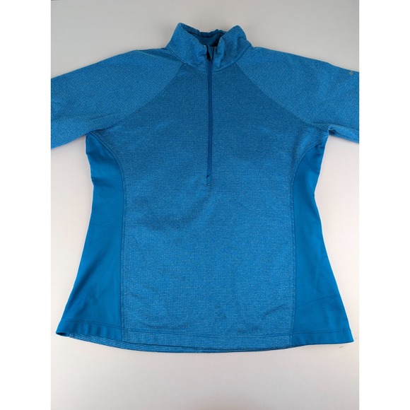 Columbia Women's Large 1/2 Zip Optic Got it Stripe Running Pullover Jacket Blue - Picture 8 of 11